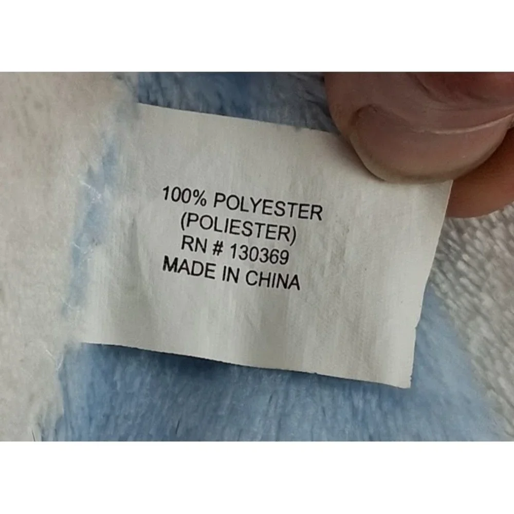 Sunrise Baby 130369 Blue White Cloud Cow Print Blanket Soft Security 30x40 Lovey